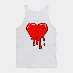 Red Melting Acid Heart Tank Top